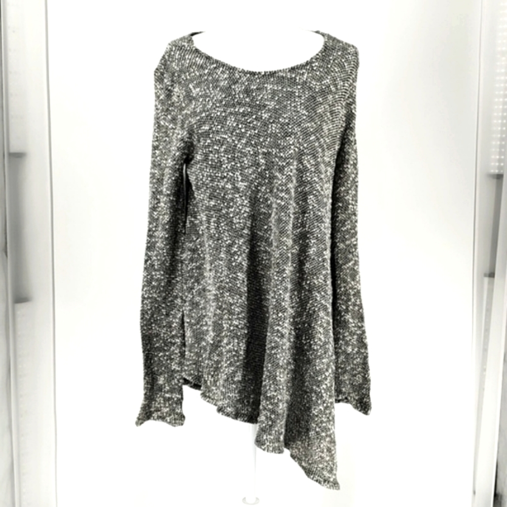 Three dots Cotton Blend Assymetrical Long Top, Size L, NWT